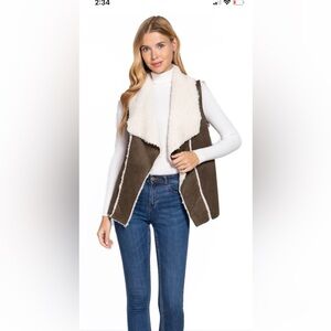 Dylan faux shearling suede sherpa vest size XS